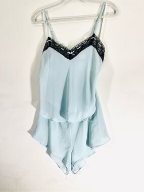 VTG 1998 Kathy Ireland Sheer Chiffon Lingerie Set Tap Pants Cami Small Y2K